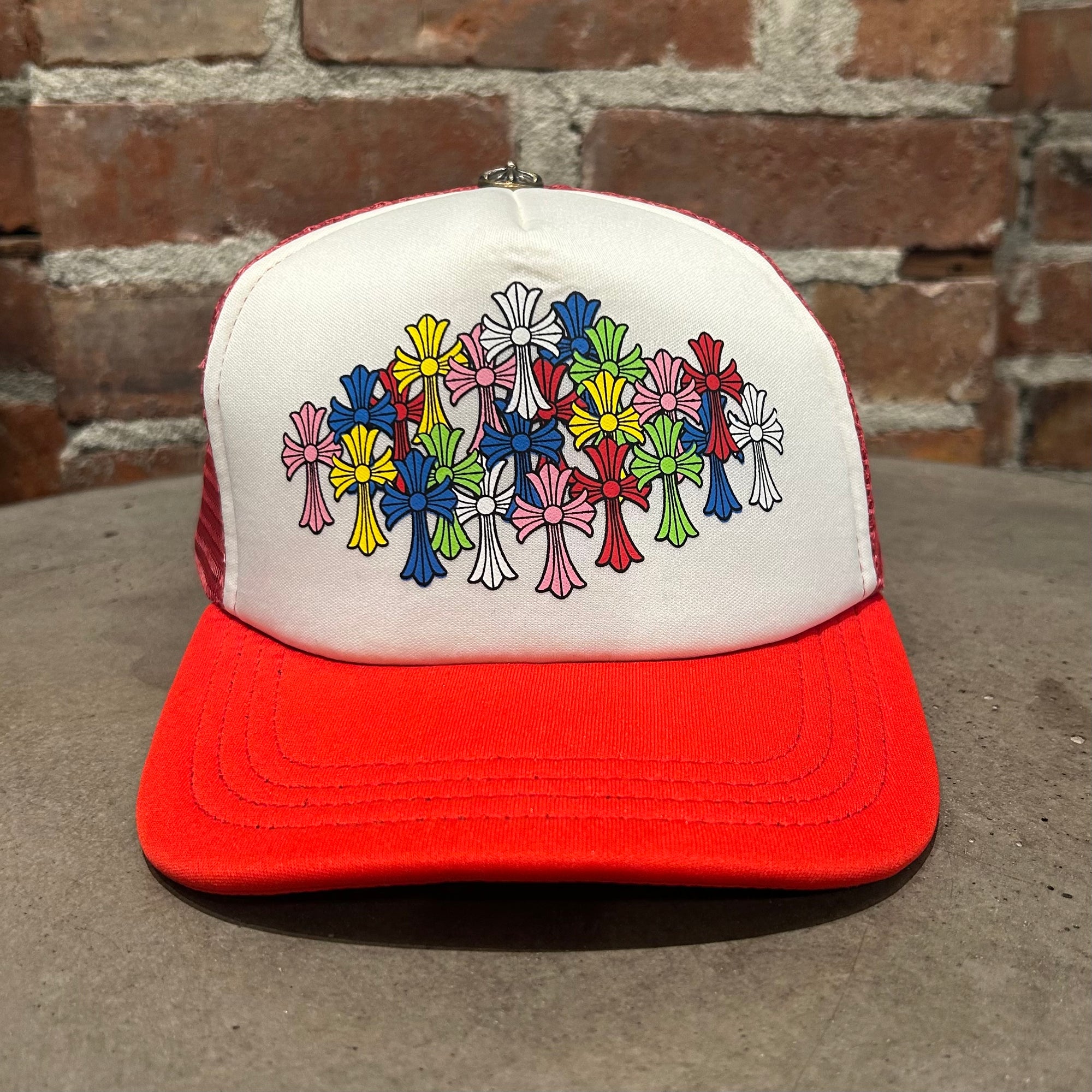 CHROME HEARTS MULTICOLOR CEMETERY TRUCKER ‘RED’