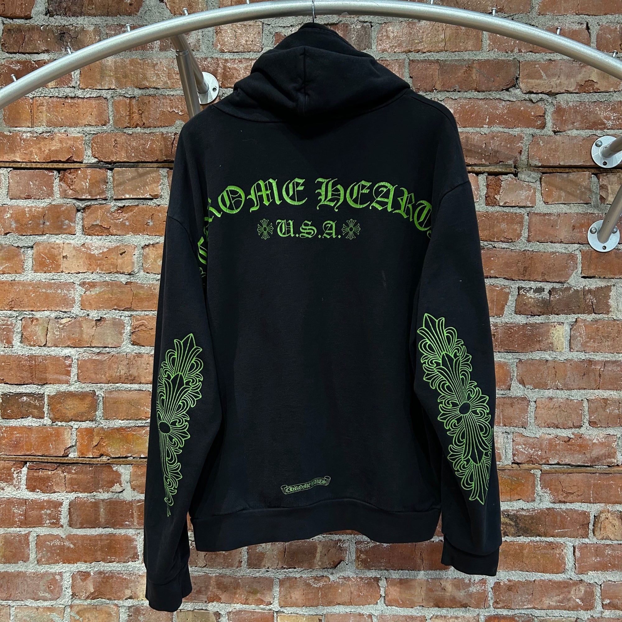 CHROME HEARTS F&amp;F FLORAL PULLOVER HOODIE ‘GREEN/BLACK’