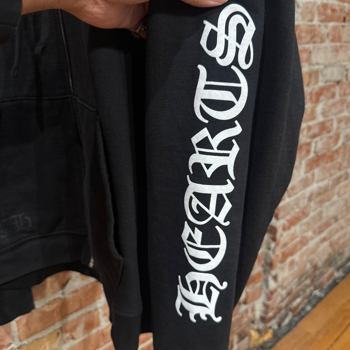 CHROME HEARTS THERMAL SCRIPT LOGO ZIP HOODIE ‘BLACK’