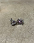 VIVIENNE WESTWOOD MINI ORB SILVER EARRINGS ‘LAVENDER’