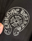 CHROME HEARTS ONLINE EXCLUSIVE SILVER GLITTER LOGO HOODIE ‘BLACK/SILVER’