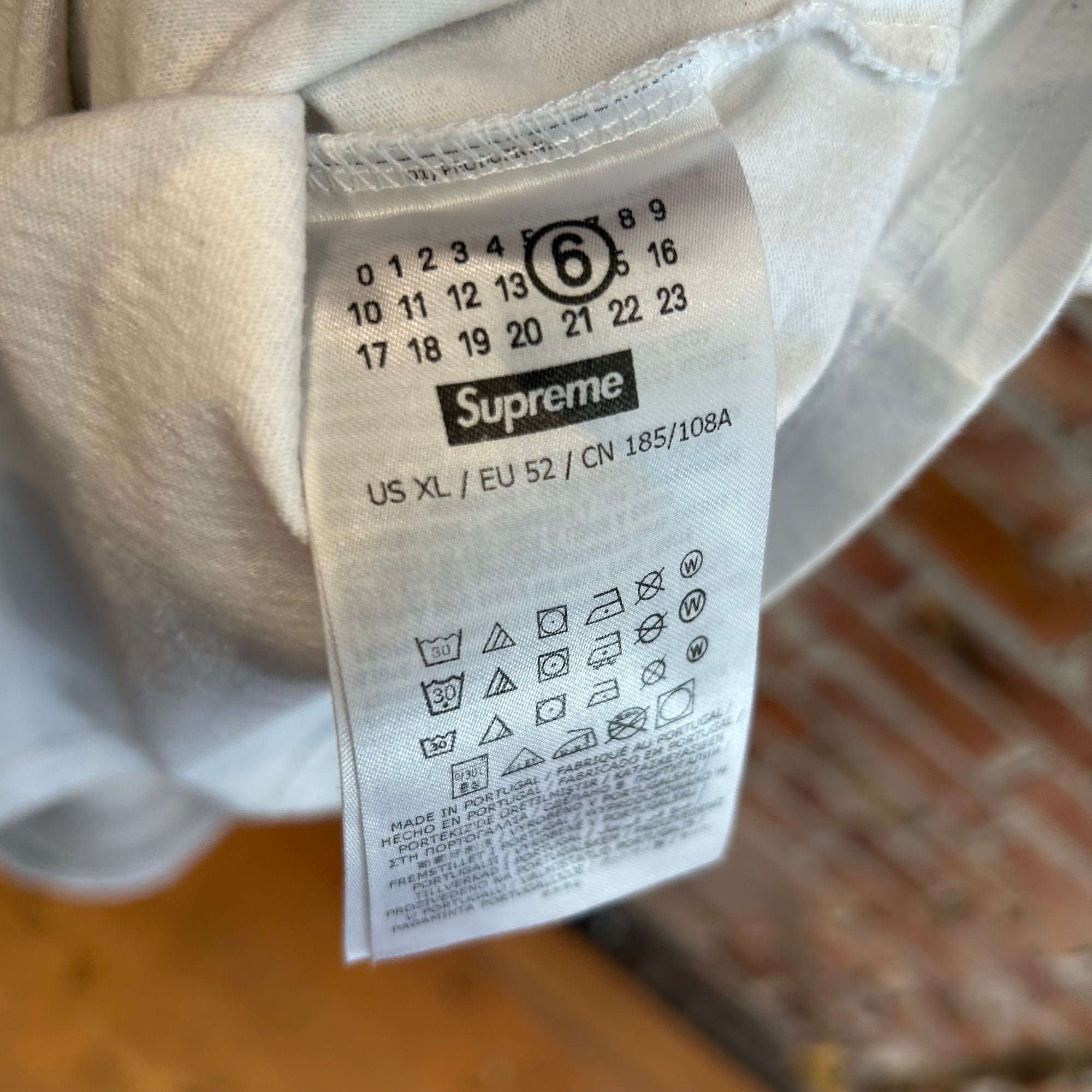 SUPREME X MARGIELA MM6 SS24 BOX LOGO TEE ‘WHITE/RED’