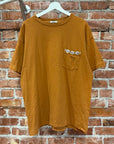 BODE BEADED FLEUR POCKET TEE ‘BROWN’