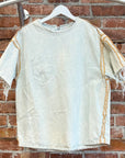 MAISON MARGIELA MM6 REVERSIBLE DISTRESSED DENIM TEE 'WHITE'
