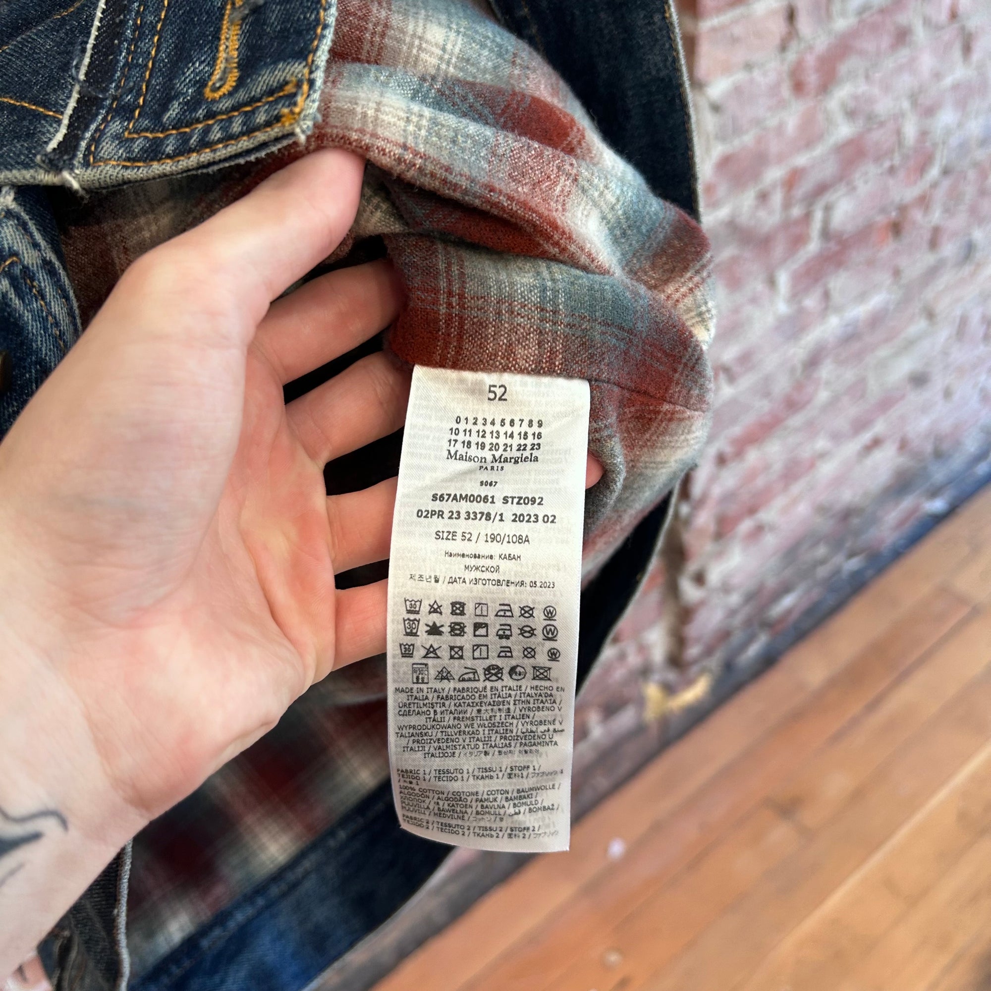 MAISON MARGIELA x PENDLETON DISTRESSED DENIM JACKET ‘BLUE’