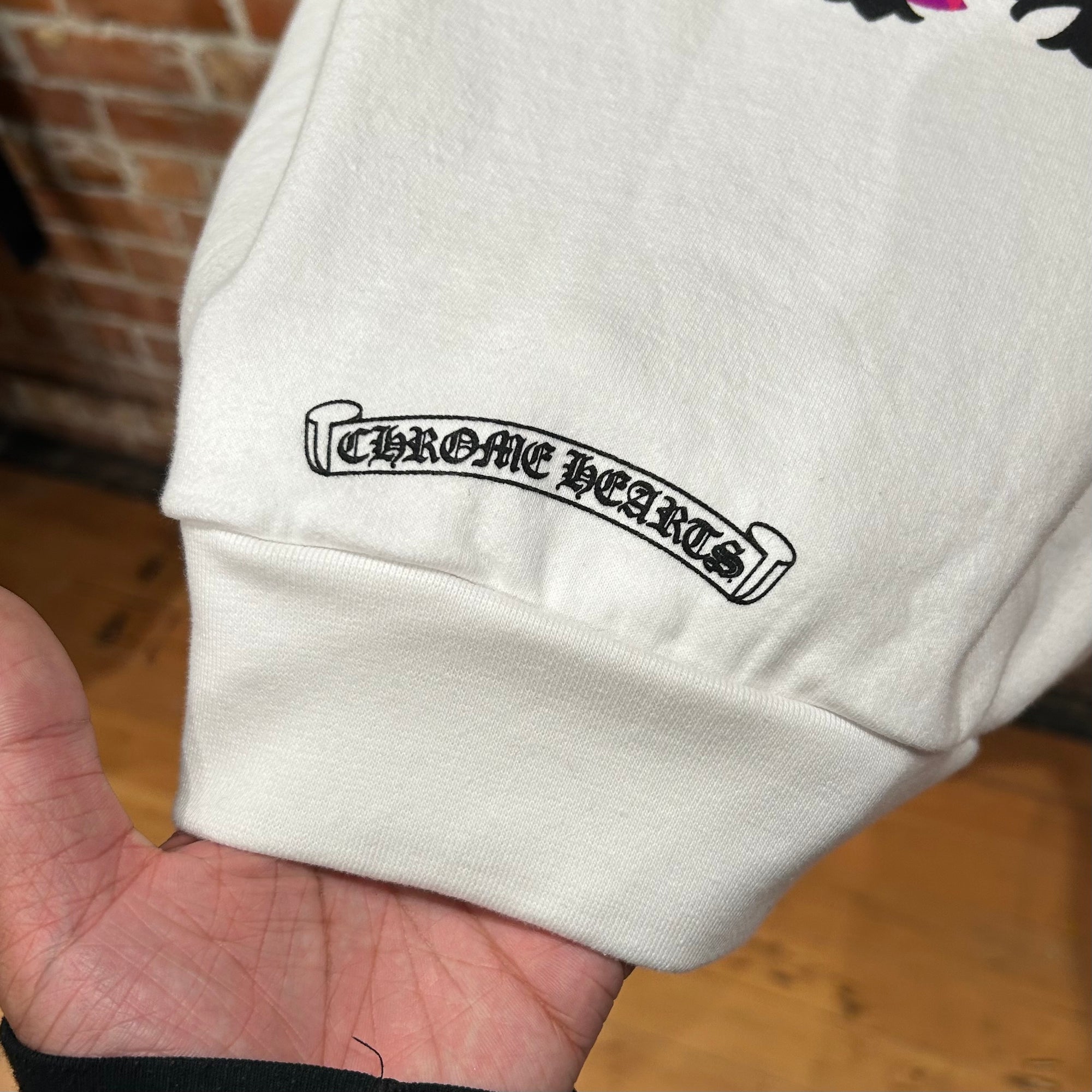 CHROME HEARTS EYE CHART DAGGER VINE CREWNECK ‘WHITE’