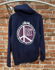 STUSSY PEACE LOGO HOODIE 'NAVY'