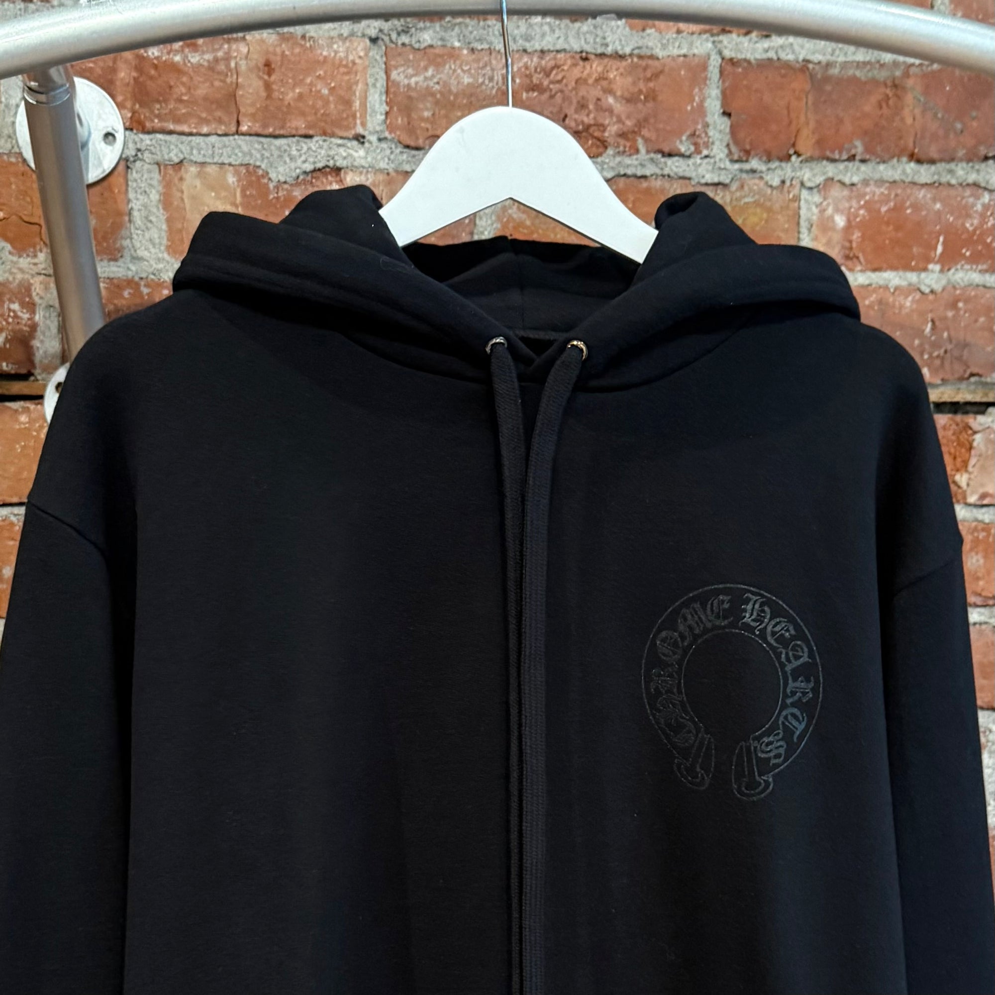 CHROME HEARTS FLORAL HORSESHOE PULLOVER HOODIE ‘BLACK’