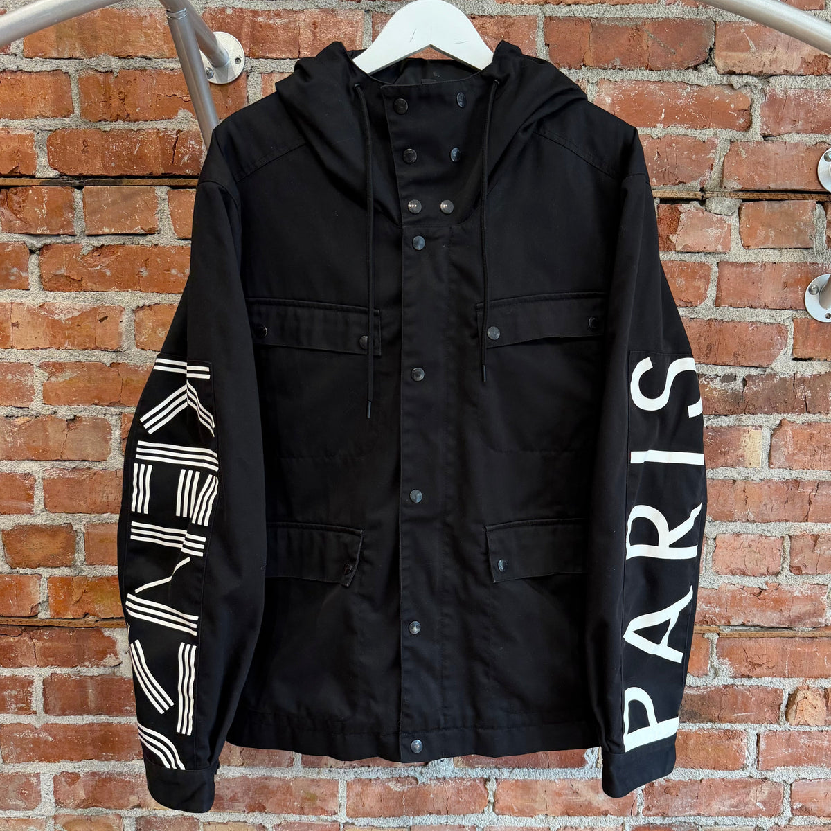 KENZO LOGO PRINT M-65 FIELD JACKET ‘BLACK’