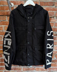 KENZO LOGO PRINT M-65 FIELD JACKET ‘BLACK’