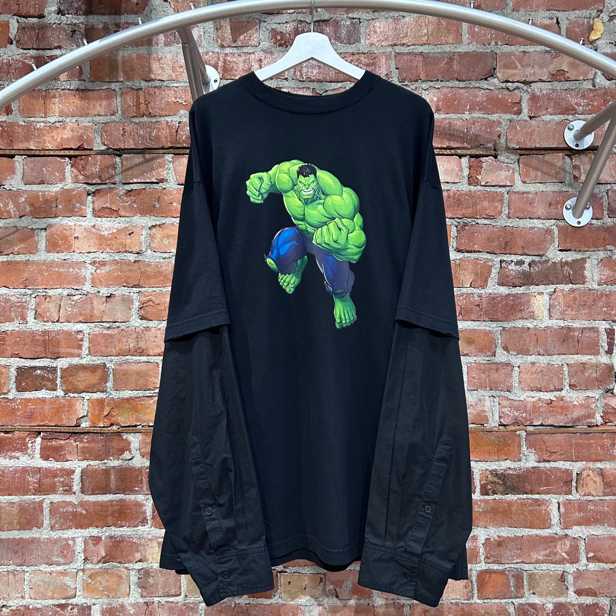 BALENCIAGA SS21 HULK LAYERED SHIRT ‘BLACK’