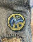 EVISU SASHIKO PATCH DENIM 'VINTAGE BLUE'