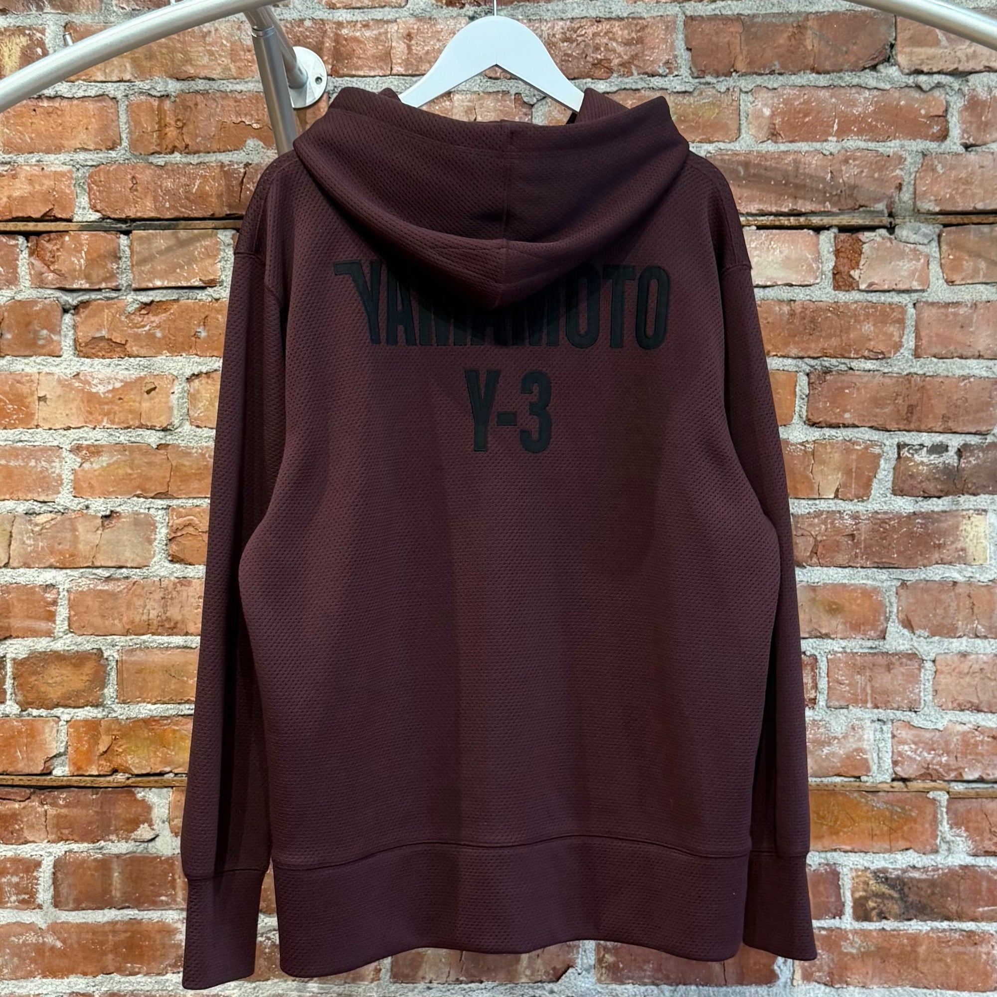 YOHJI YAMAMOTO Y-3 MESH KNIT HOODIE ‘WINE’
