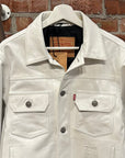 STUSSY X LEVI’S LEATHER TRUCKER JACKET ‘WHITE’