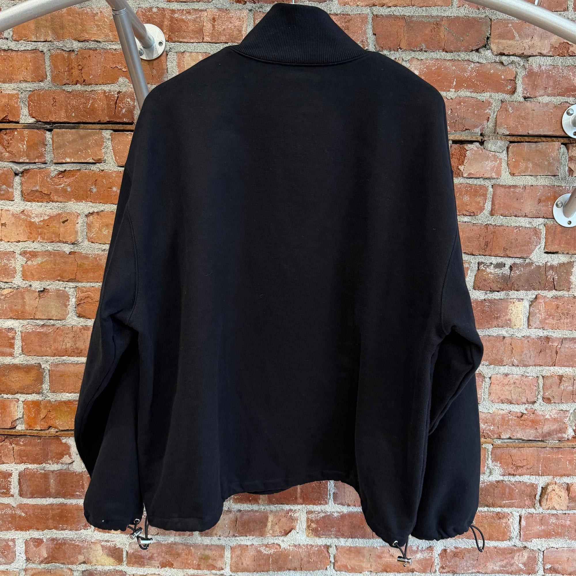 MIU MIU FW25 COTTON FLEECE QUARTER ZIP ‘BLACK’