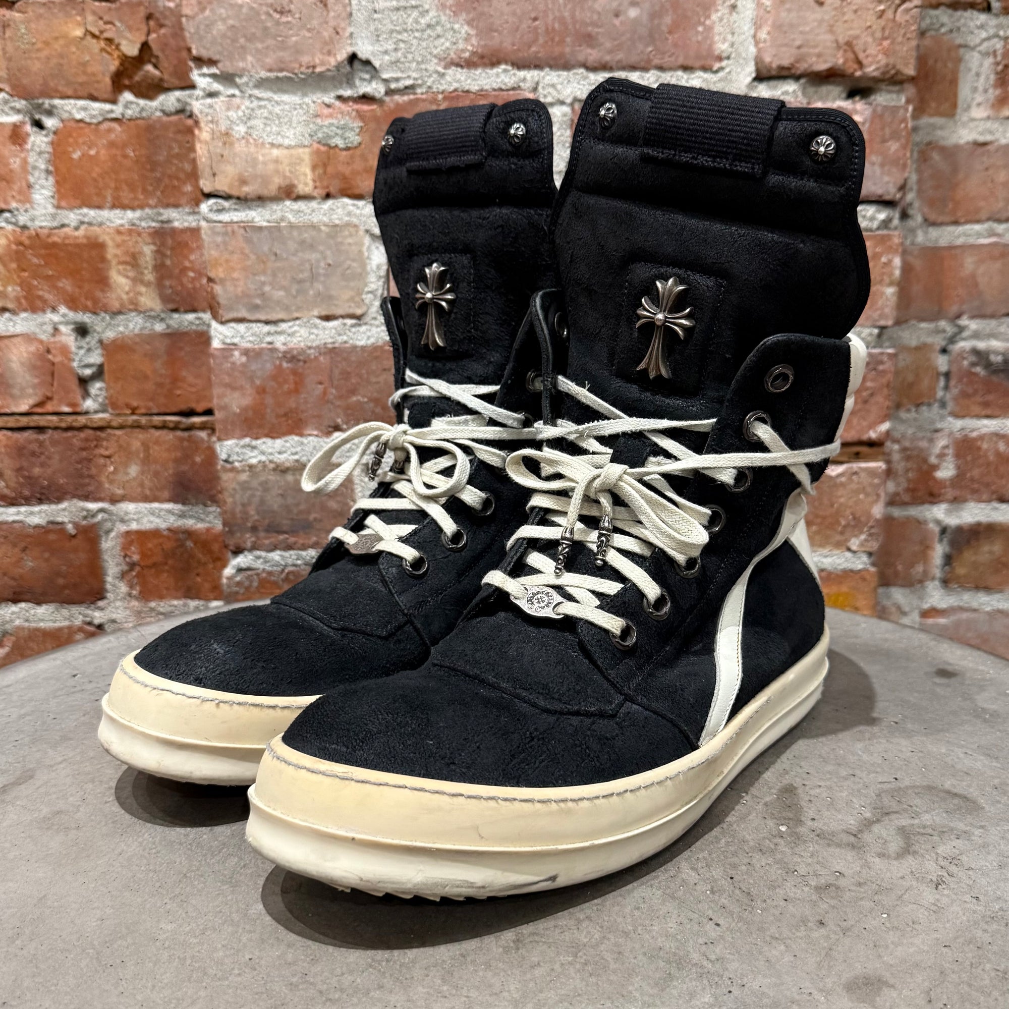 CHROME HEARTS X RICK OWENS GEOBASKET SNEAKERS ‘BLACK’