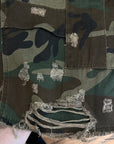 BASKETCASE GALLERY DISTRESSED CARGO SHORTS ‘CAMO’
