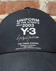 Y-3 YOHJI YAMAMOTO BASEBALL HAT ‘BLACK’