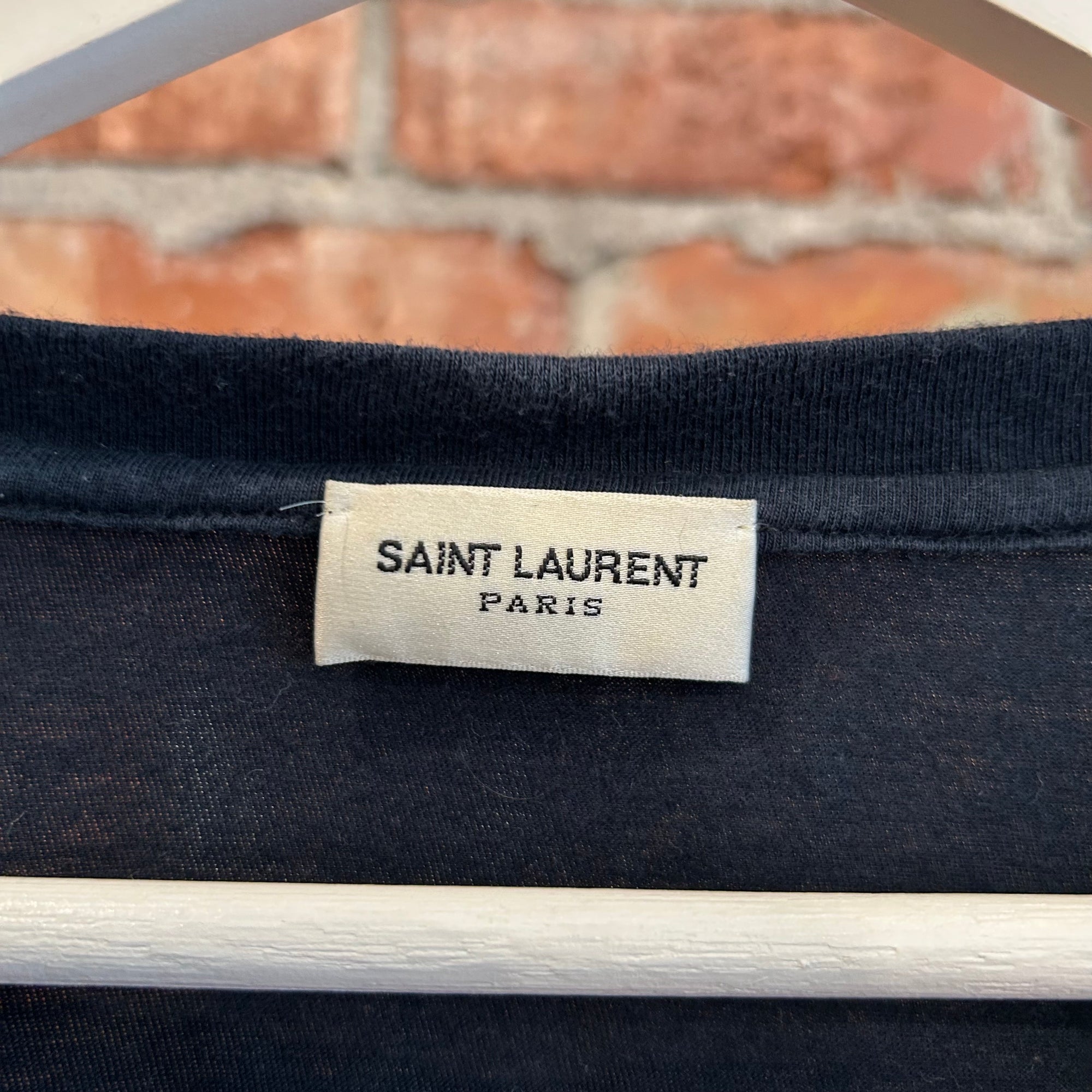 SAINT LAURENT FW14 RABBIT FOOT TEE ‘NAVY’