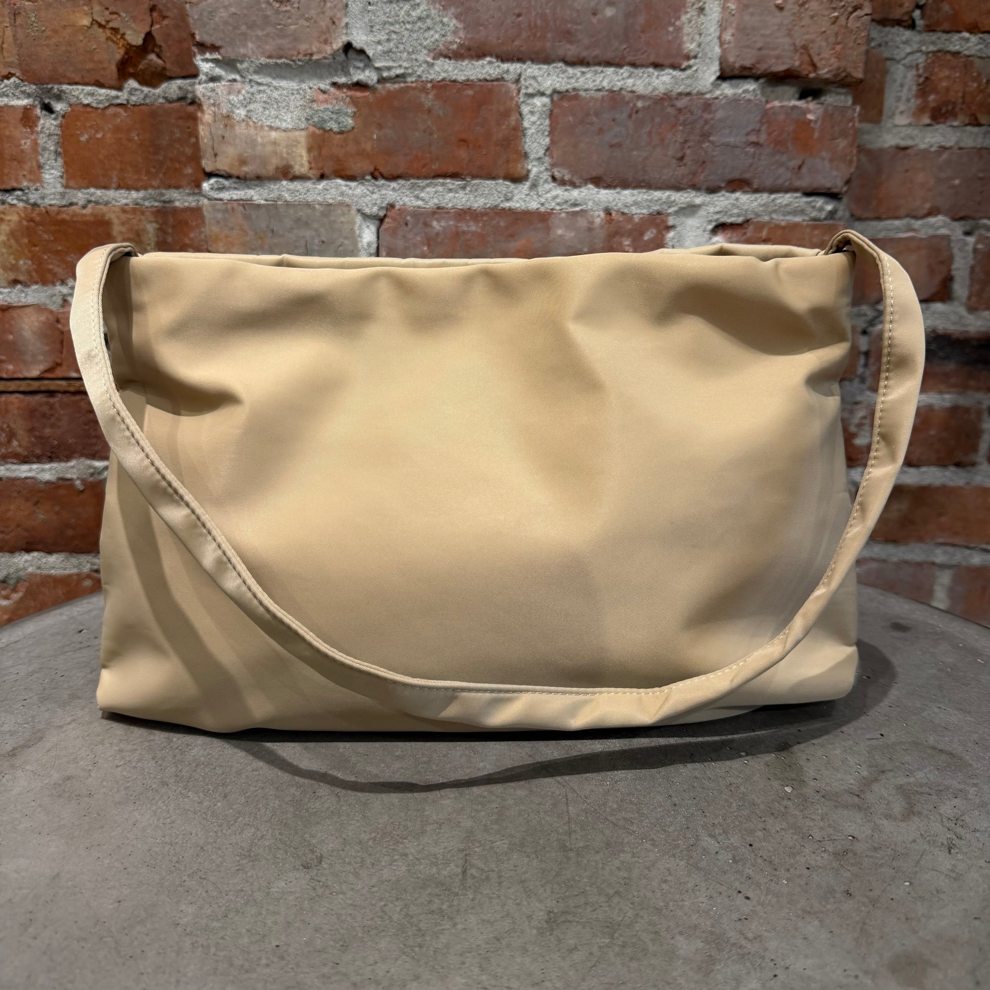 THE ROW MINIMALIST NYLON SHOULDER BAG ‘BEIGE’