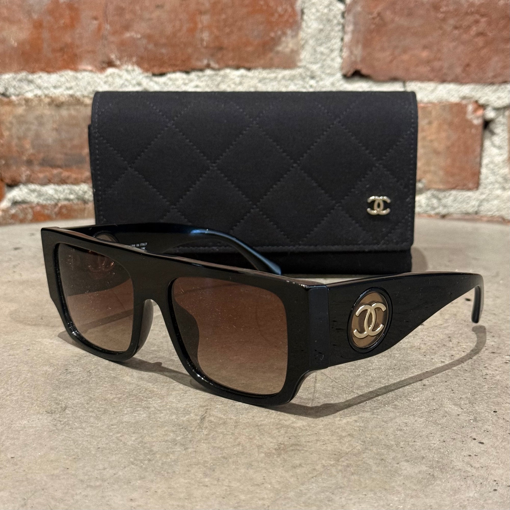 CHANEL SQUARE BLOCK SUNGLASSES ‘BLACK’