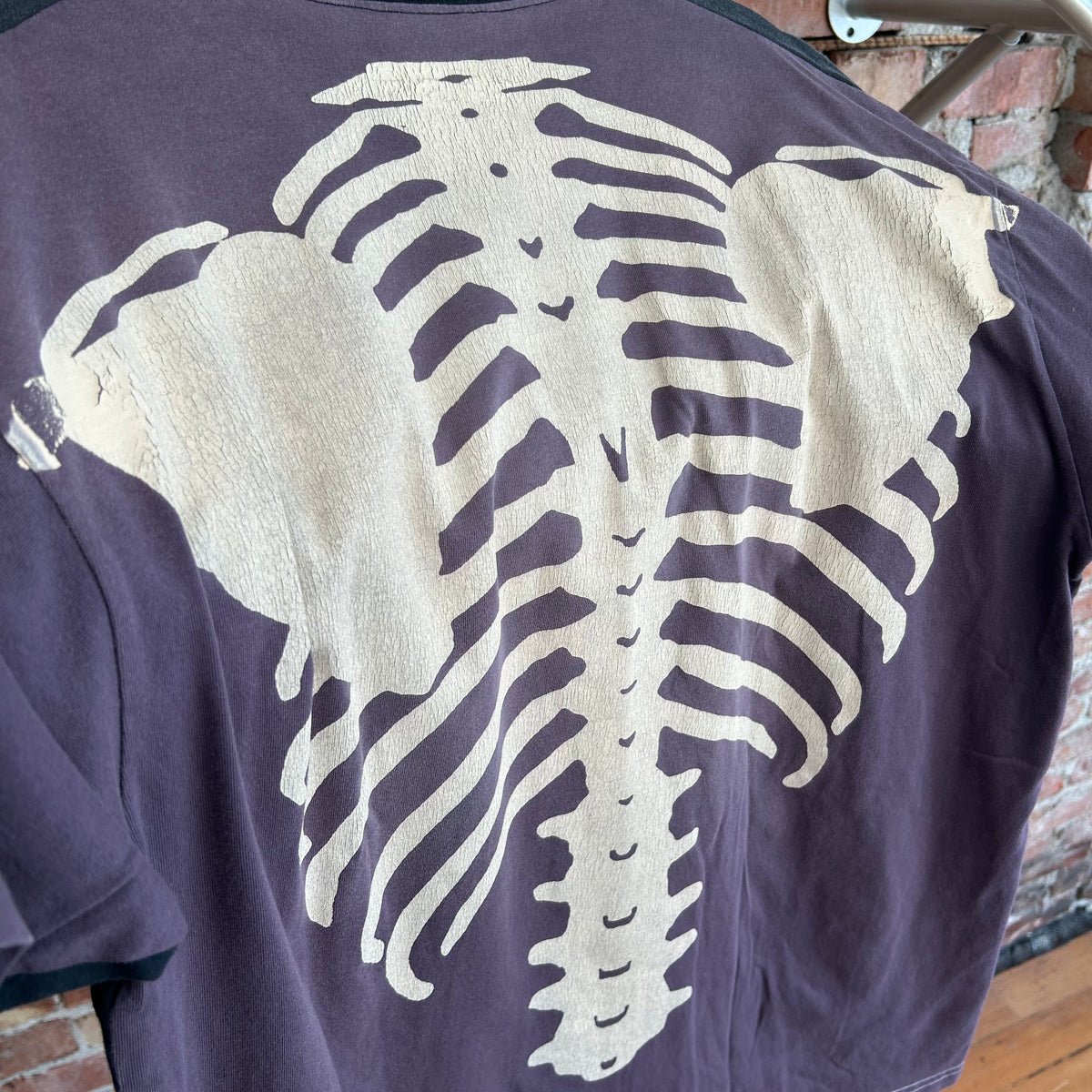 KAPITAL KOUNTRY OVERSIZED 2-TONE BONES TEE ‘BLACK/PURPLE’