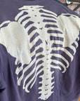 KAPITAL KOUNTRY OVERSIZED 2-TONE BONES TEE ‘BLACK/PURPLE’