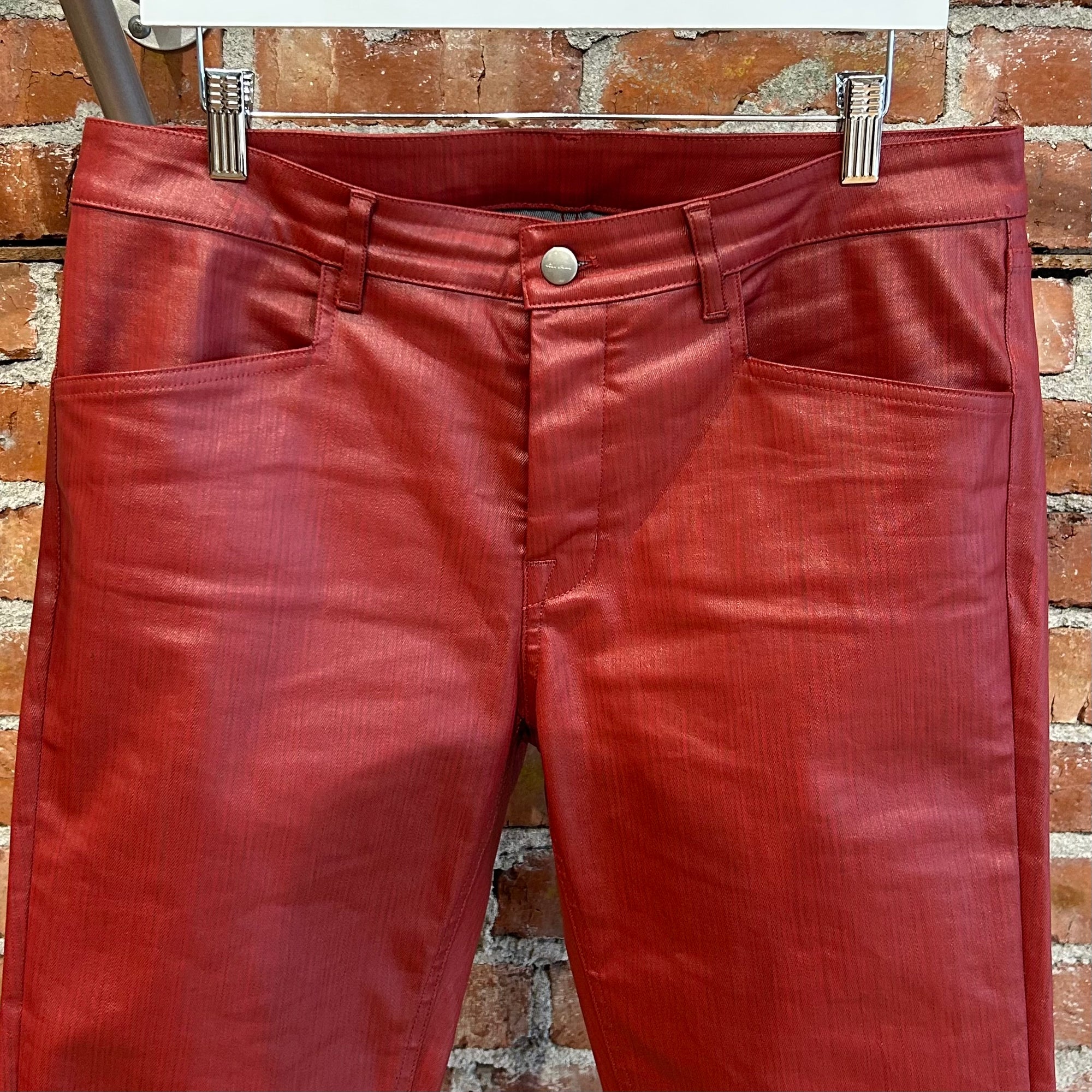 RICK OWENS SS24 LIDO TYRONE WAXED DENIM ‘RED’