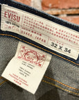 EVISU LOT 2010 13OZ SLIM STRAIGHT DENIM JEANS ‘FADED INDIGO/WHITE’