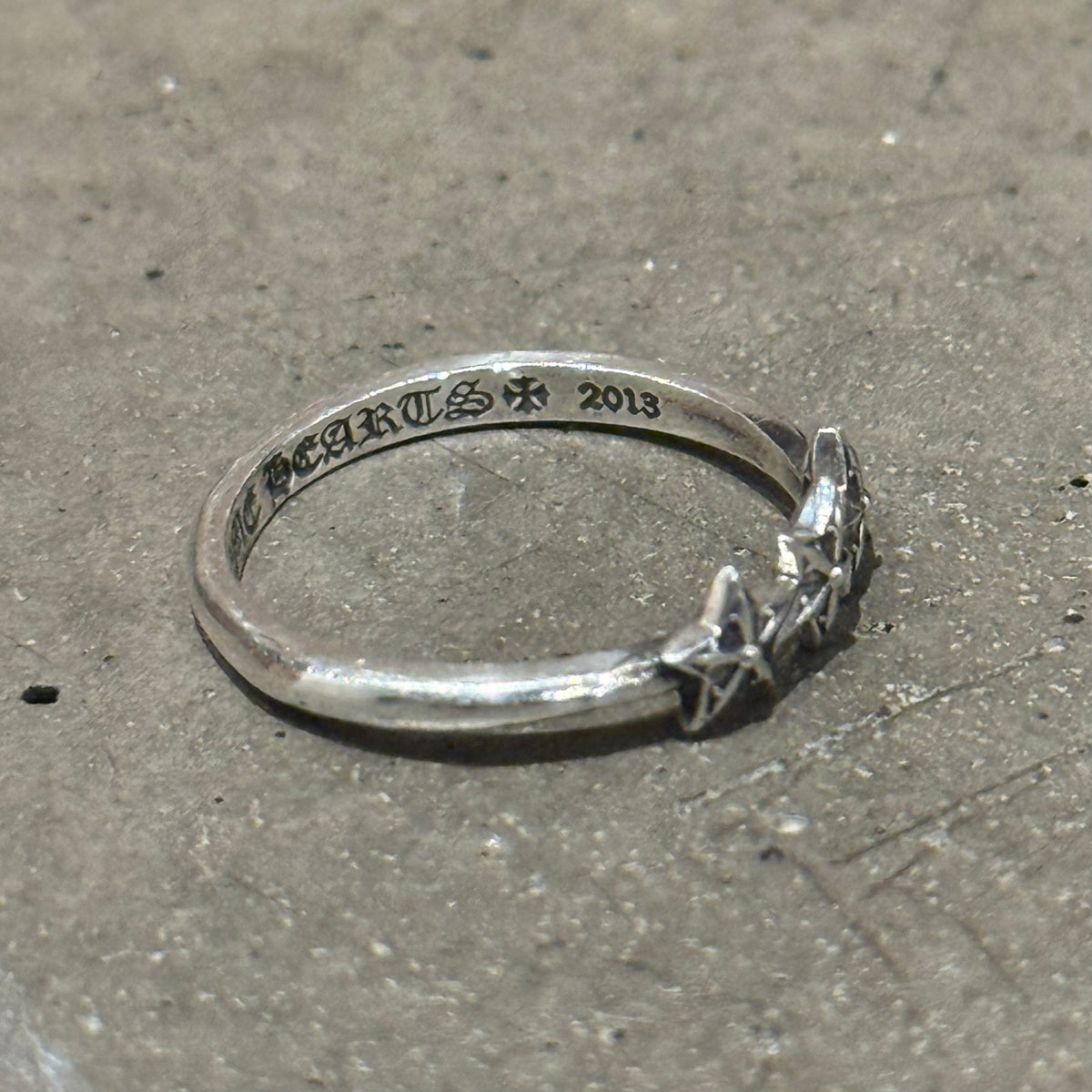 CHROME HEARTS TRIPLE STAR BUBBLEGUM RING ‘SILVER’