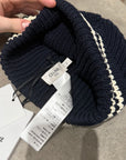CELINE BONNET LOGO COTTON BEANIE ‘NAVY’