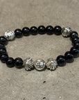 CHROME HEARTS 10MM OBSIDIAN 5-BEAD BRACELET ‘BLACK’