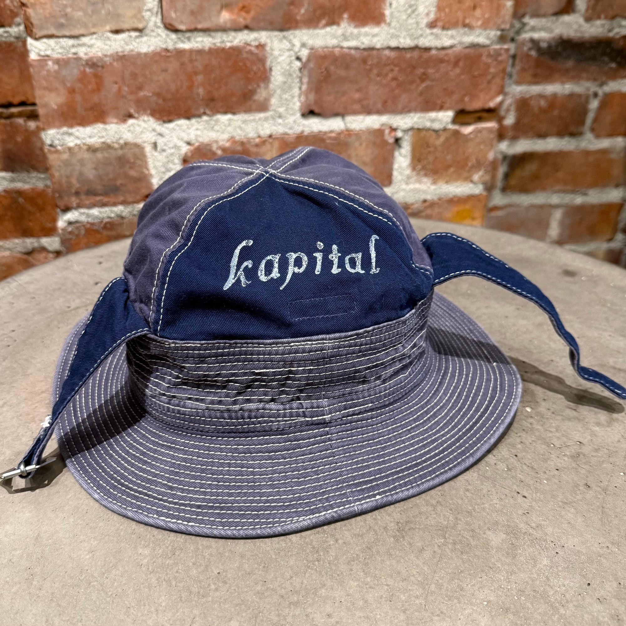 KAPITAL OLD MAN AND THE SEA BUCKET HAT ‘INDIGO’