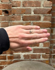 CHROME HEARTS EMERALD CROSS BUBBLEGUM RING 'SILVER'