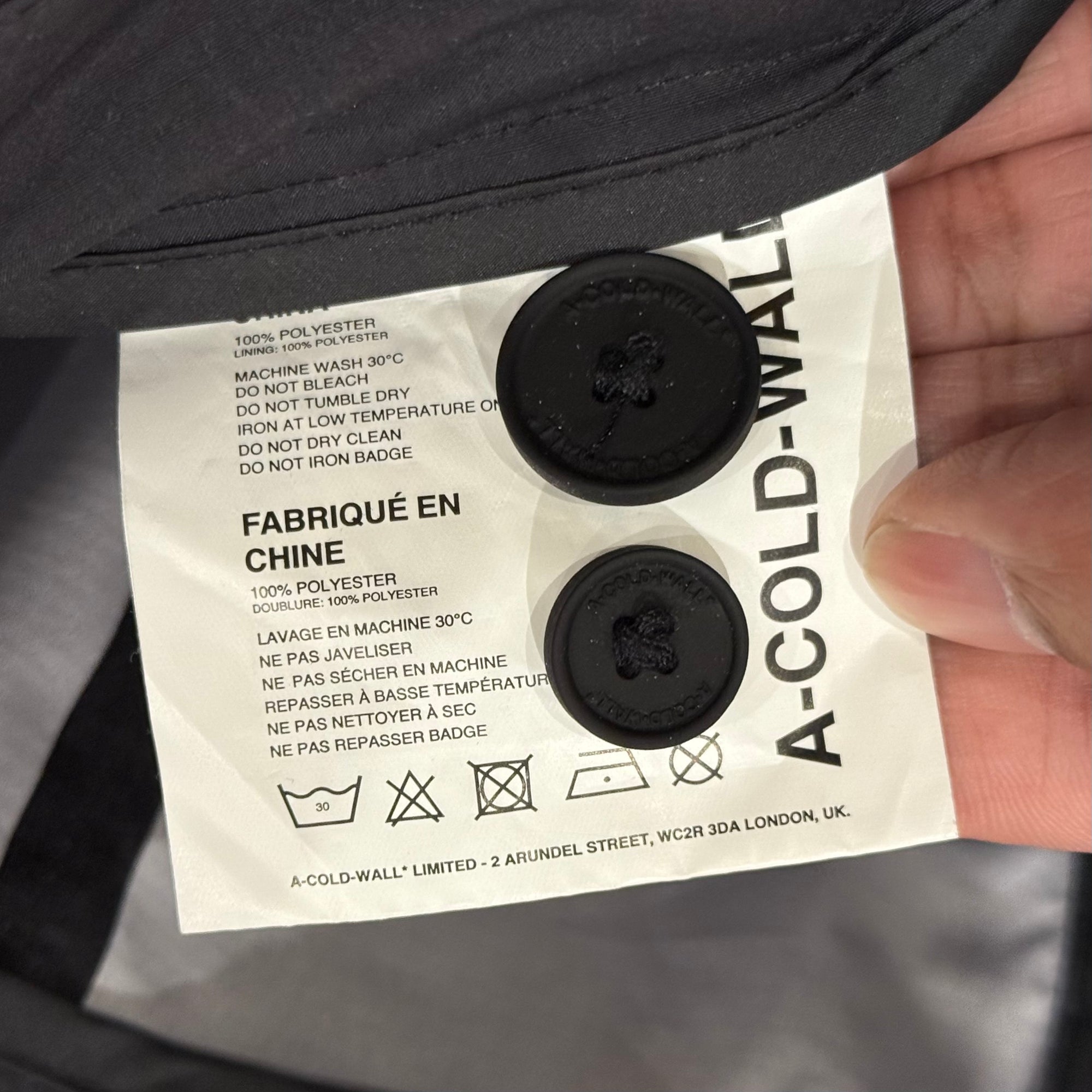 A-COLD-WALL UTILITY CARGO PANTS ‘BLACK’