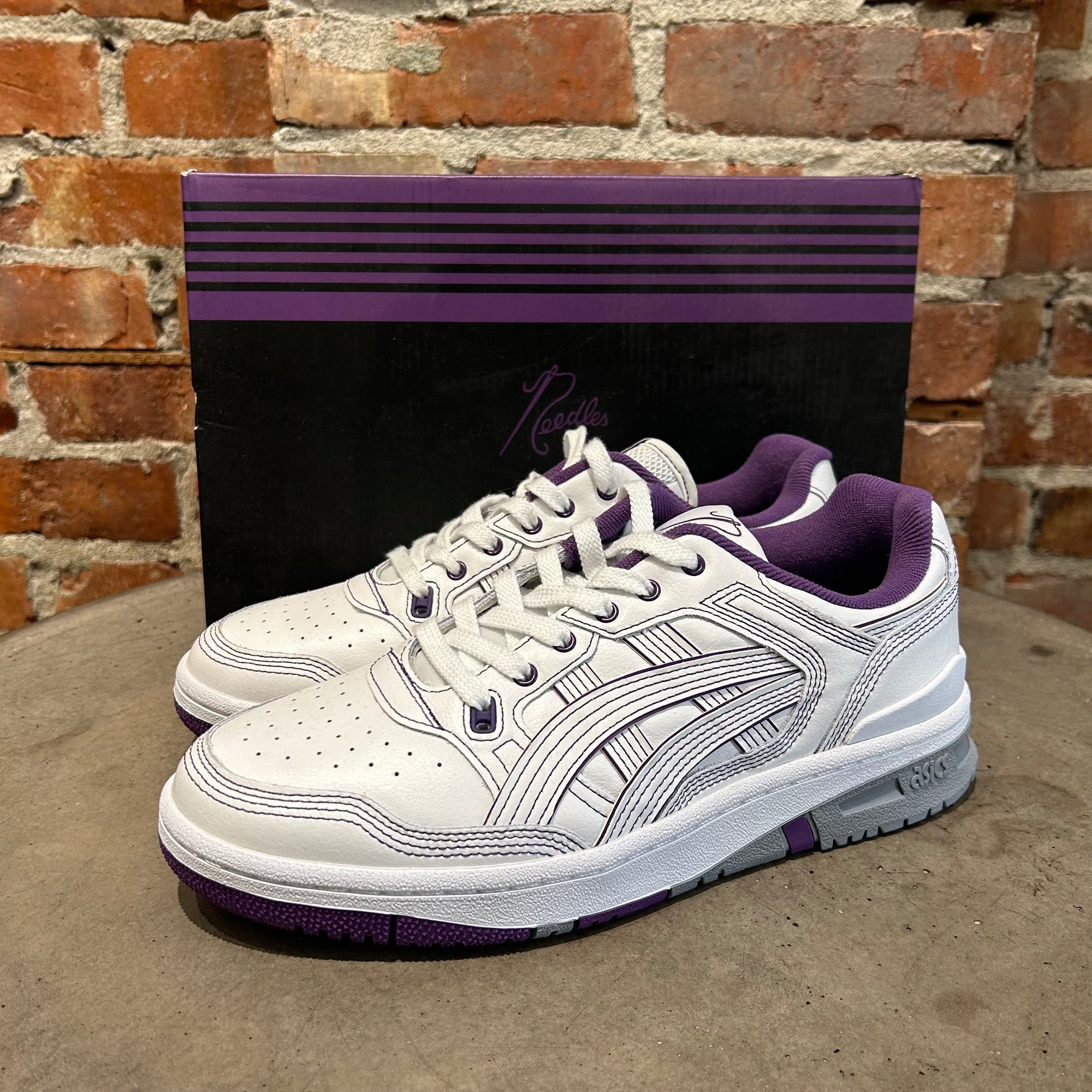 NEEDLES x ASICS EX89 SNEAKERS ‘WHITE/PURPLE’