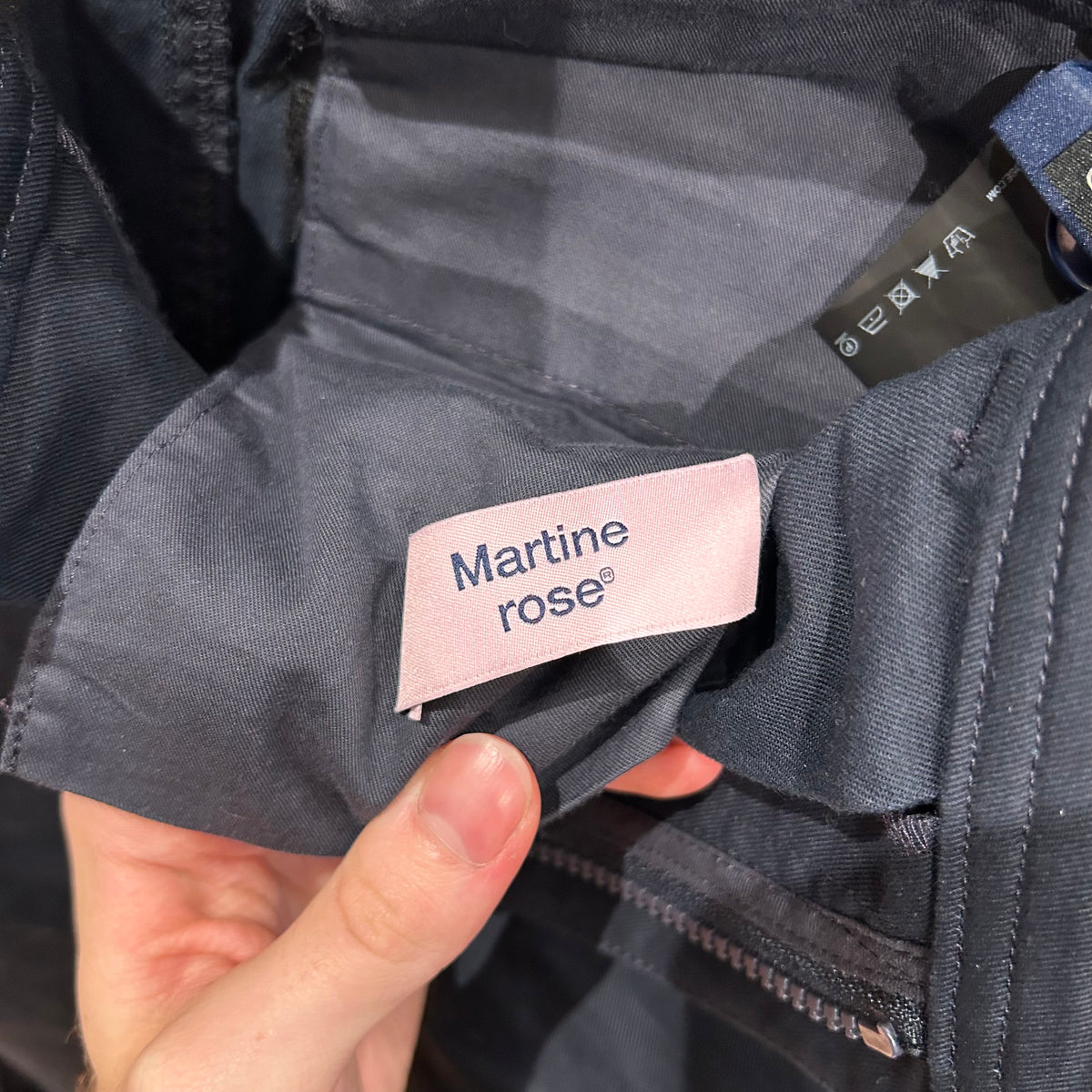 MARTINE ROSE PULLED CARGO PANTS ‘NAVY’