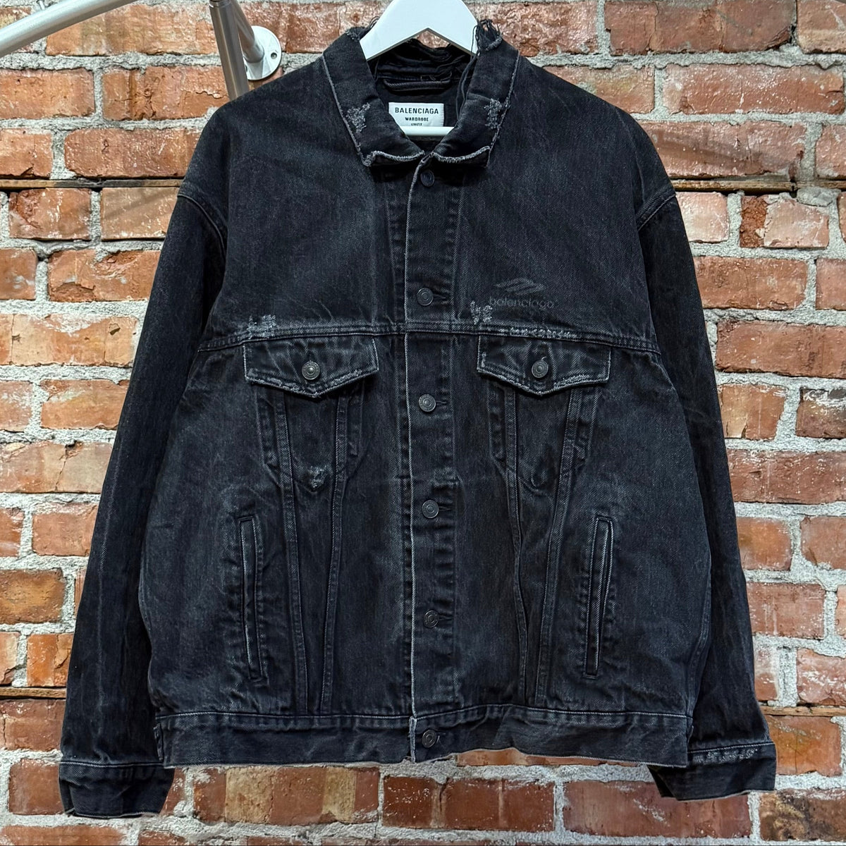 BALENCIAGA FW22 3B DISTRESSED DENIM JACKET ‘BLACK’