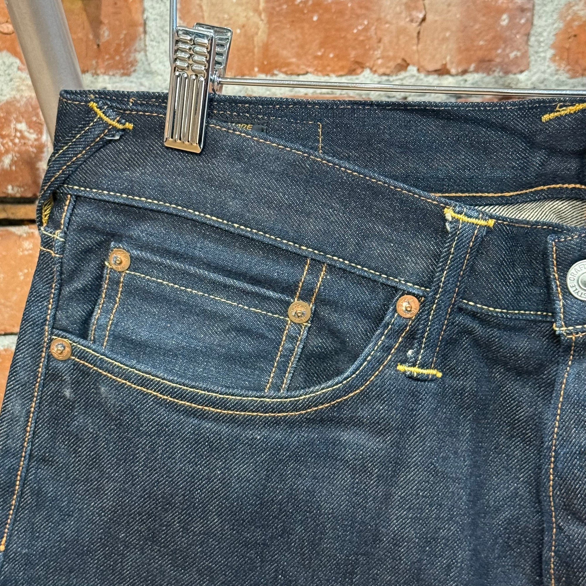 EVISU LOT 2008 THIN GULL SLIM STRAIGHT DENIM ‘INDIGO/IVORY’