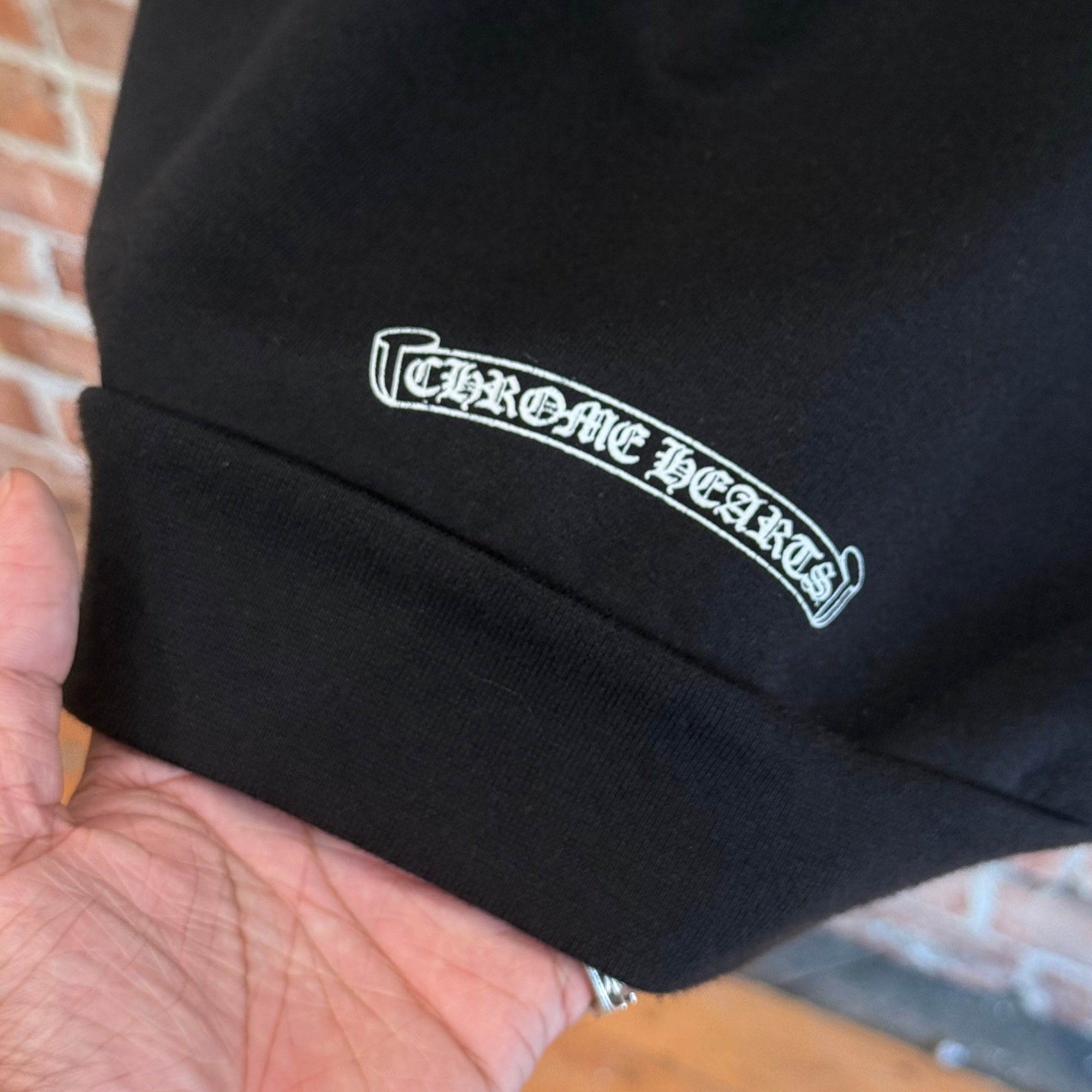 CHROME HEARTS VERTICAL LOGO ZIP HOODIE ’BLACK’