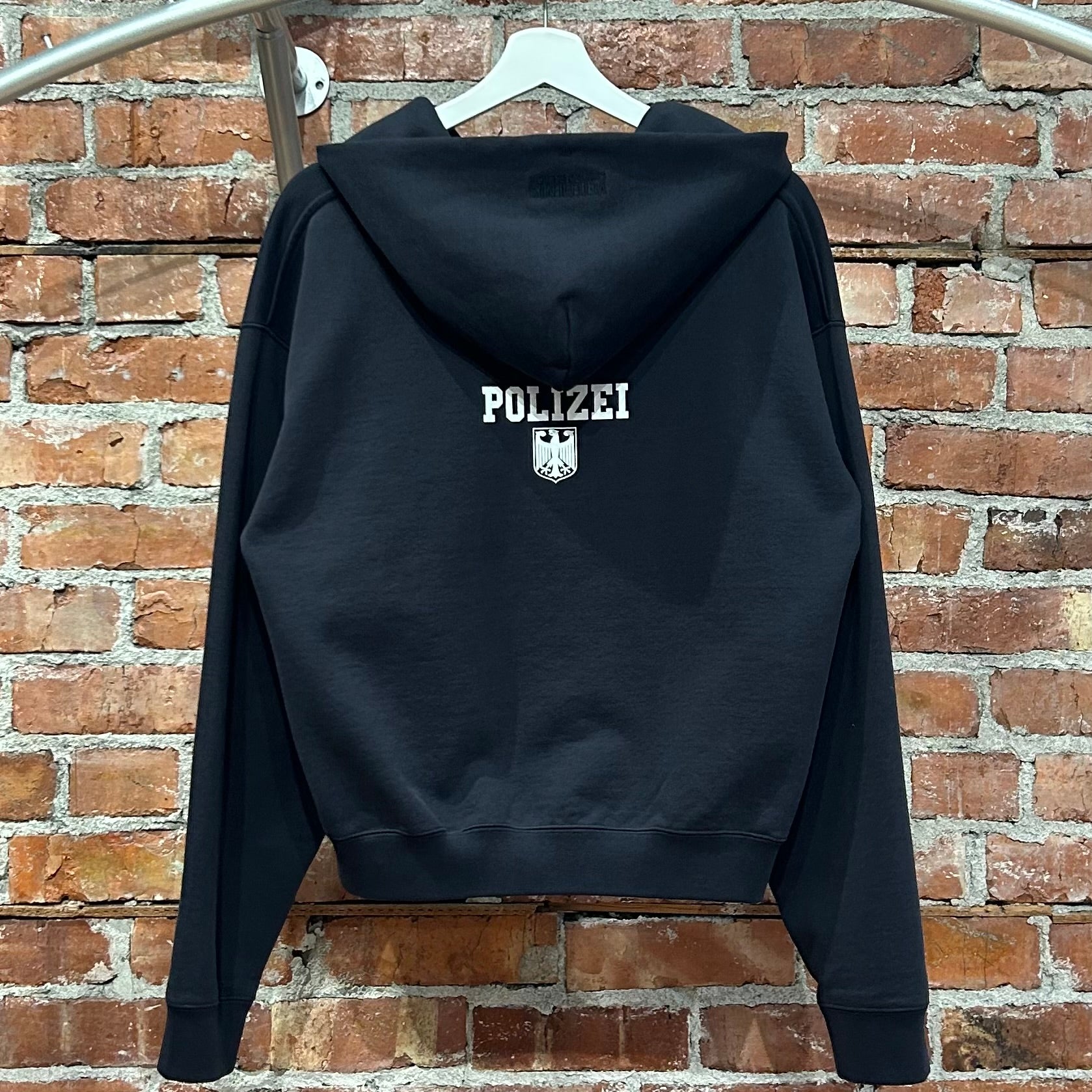 VETEMENTS SS25 LIMITED EDITION POLIZEI ZIP HOODIE ‘BLACK’