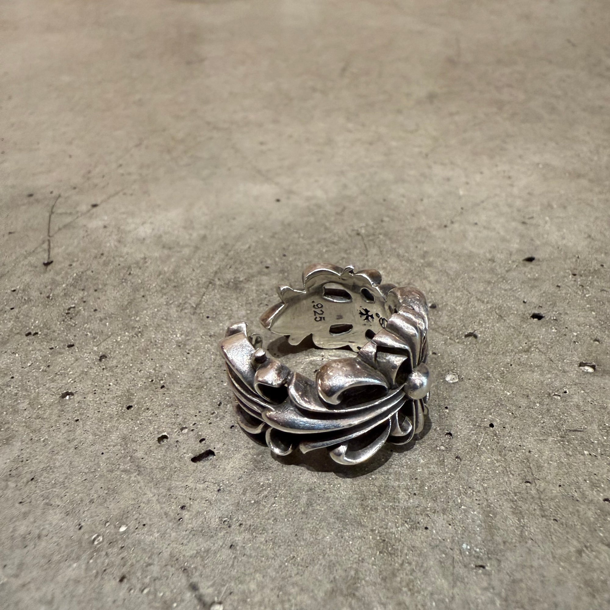 CHROME HEARTS DOUBLE FLORAL RING 'SILVER'