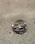 CHROME HEARTS DOUBLE FLORAL RING 'SILVER'