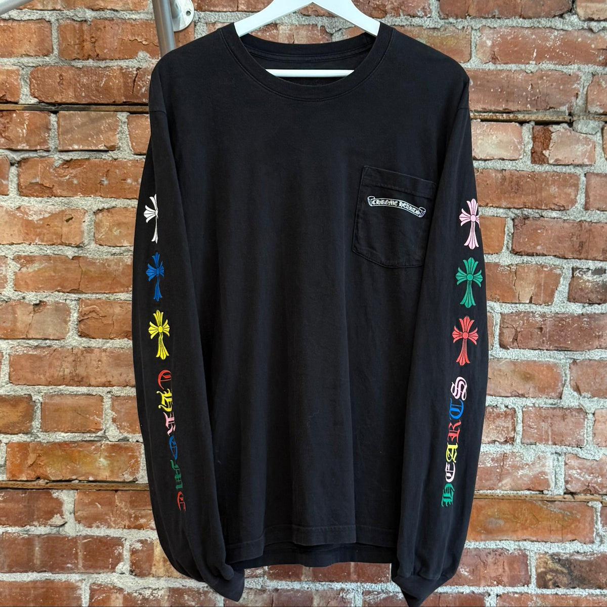 CHROME HEARTS MULTICOLOR CEMETERY CROSS LONGSLEEVE ‘BLACK/MULTI’
