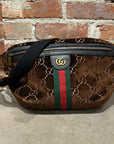 GUCCI GG PATTERN OPHIDIA ZIP WAIST BAG ‘BROWN’