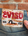 EVISU EU EXCLUSIVE THRASHED DENIM 'VINTAGE BLUE/IVORY'