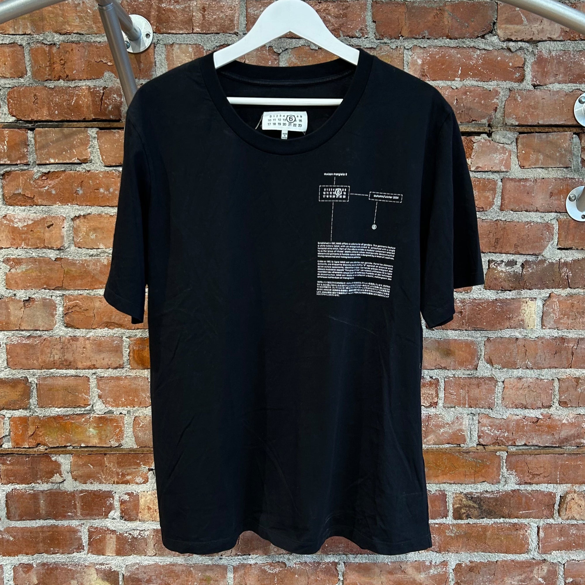 MAISON MARGIELA FW24 NUMBERS MOTIF TEE ‘BLACK’