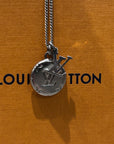 LOUIS VUITTON MEDALLION & LOGO NECKLACE ‘SILVER’