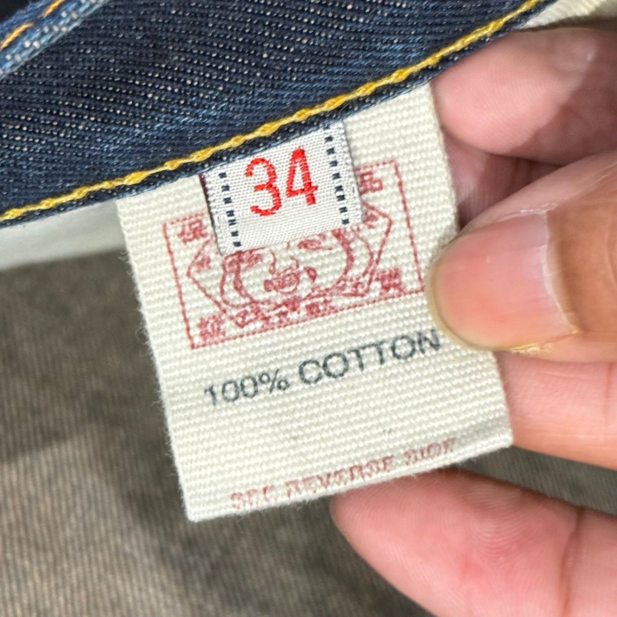 EVISU THICK GULL GULL SLIM STRAIGHT DENIM ‘INDIGO/WHITE’