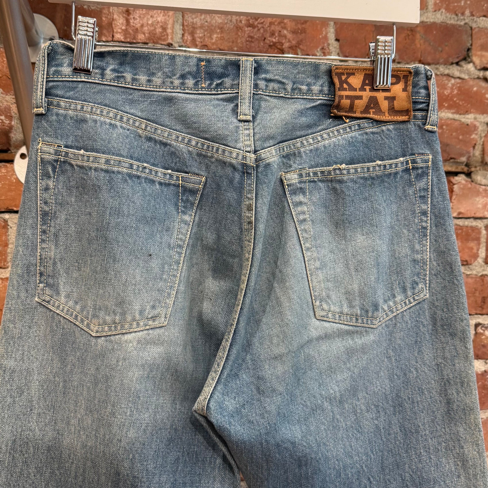 KAPITAL VIP ORDER 5P MONKEY CISCO "3 YEAR FADE" SASHIKO DENIM ‘BLUE’
